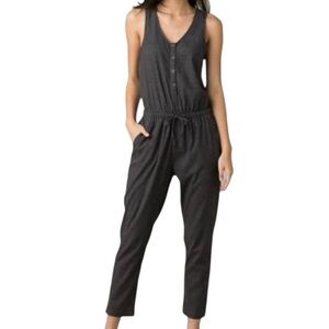 prAna Nani Jumper Hemp Blend Jumpsuit Grey Size Medium